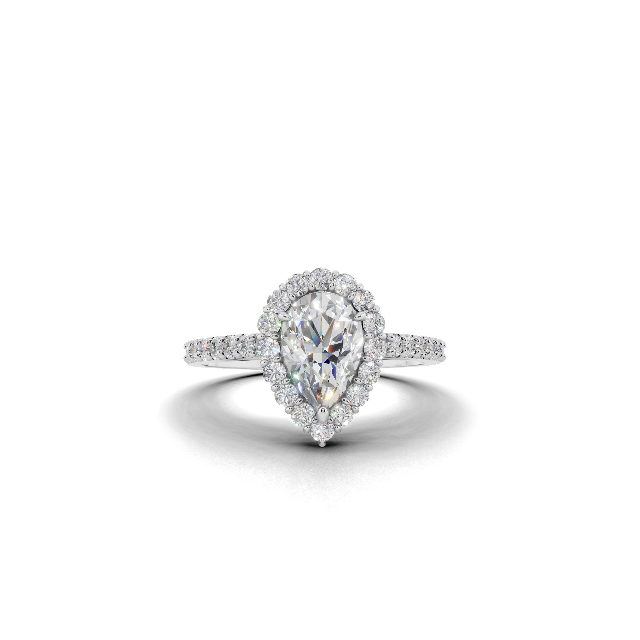 ペアシェイプ ヘイロー ダイヤモンド リング|0.3ct〜1.0ct ラボ ペアシェイプ ヘイロー ダイヤモンド リング|0.3ct〜1.0ct ラボ