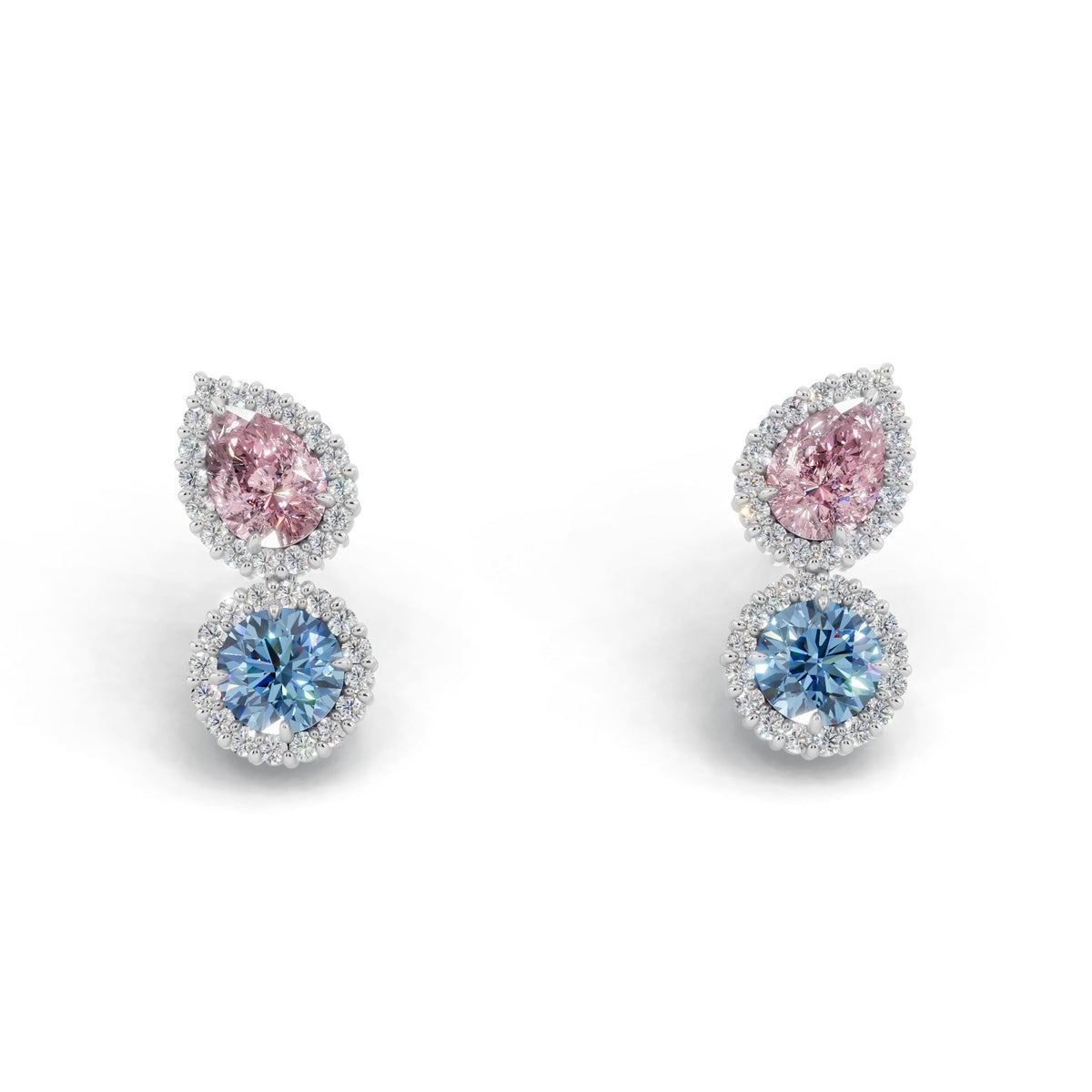 ヘイローデュオカラーダイヤモンドピアス｜1.46ct ラボグロウン 