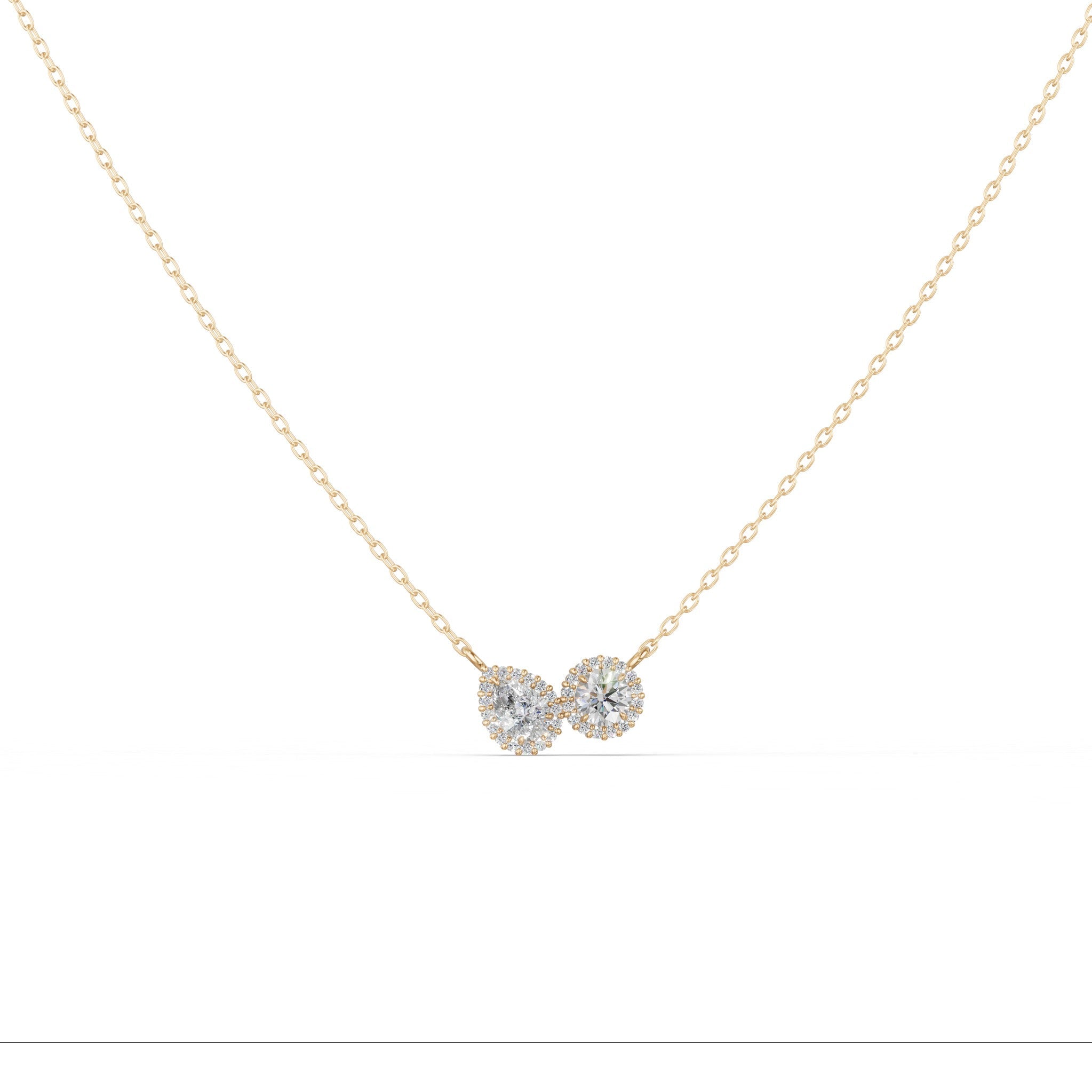ヘイローデュオダイヤモンドネックレス｜0.7ct ラボグロウン