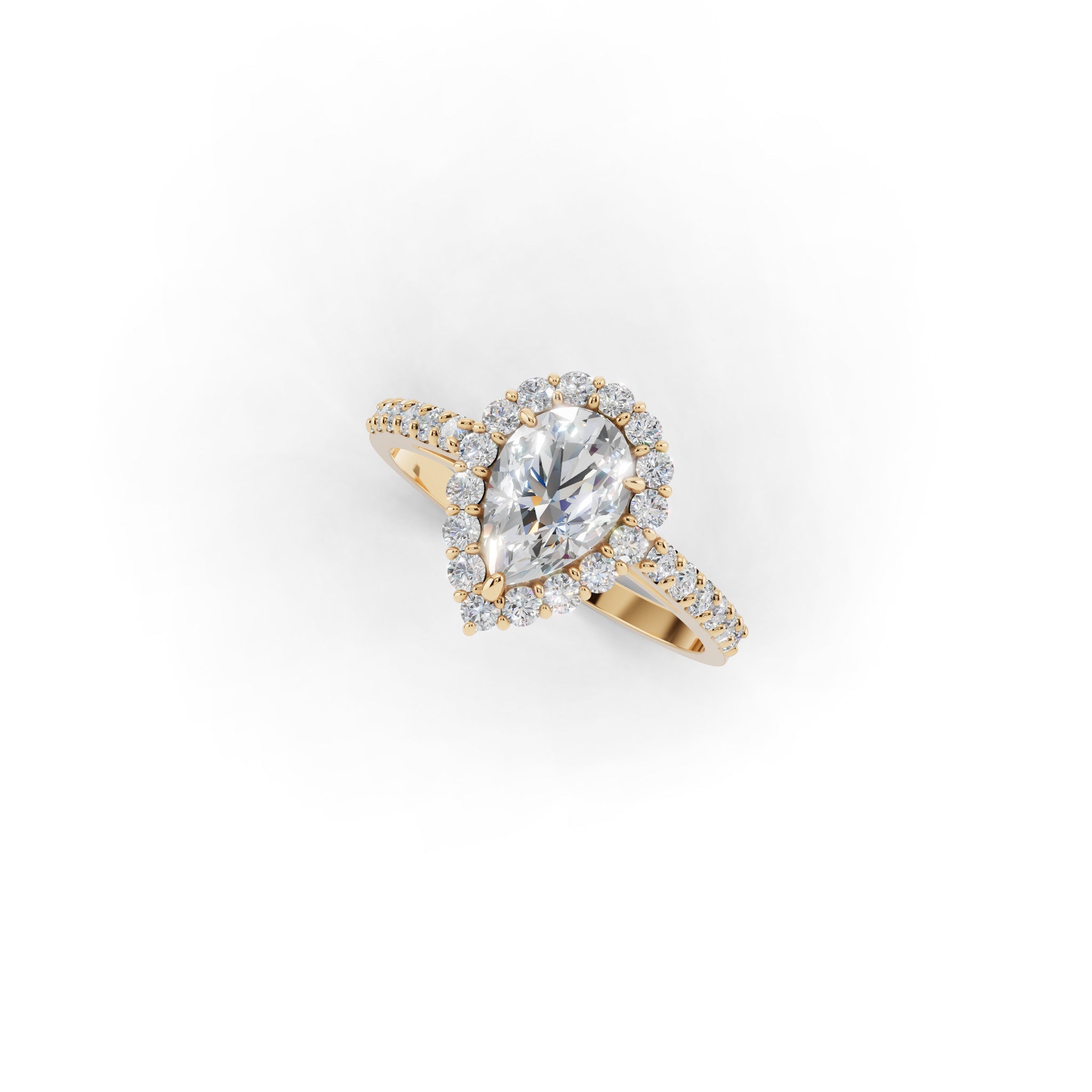 ペアシェイプ ヘイロー ダイヤモンド リング|0.3ct〜1.0ct ラボ ペアシェイプ ヘイロー ダイヤモンド リング|0.3ct〜1.0ct ラボ