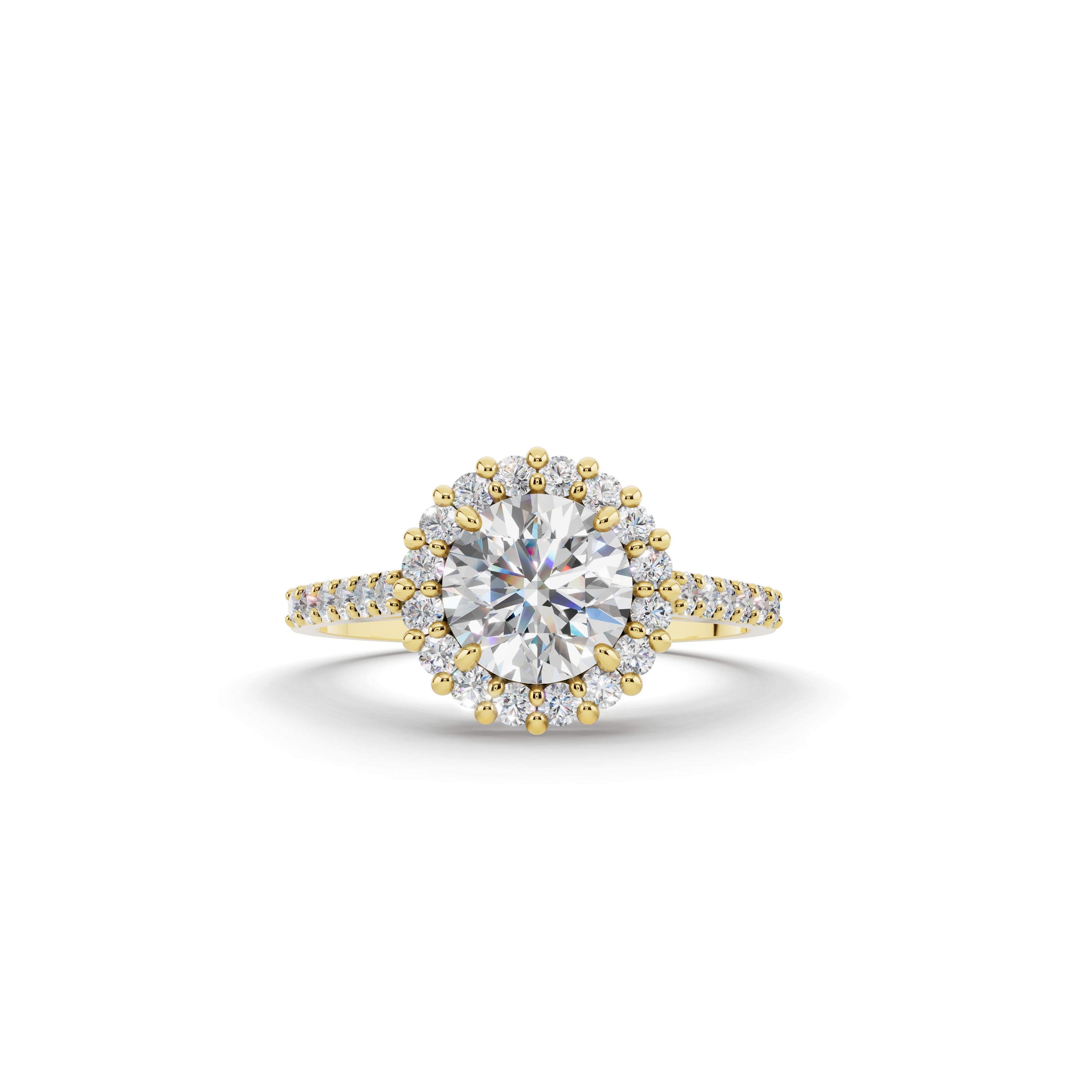Nosri（ノスリ） ローブリング ダイヤモンド×ゴールド×シルバー 14号 ラウンド ヘイロー ダイヤモンド リング｜0.3ct〜1.0ct ラボグロウン
