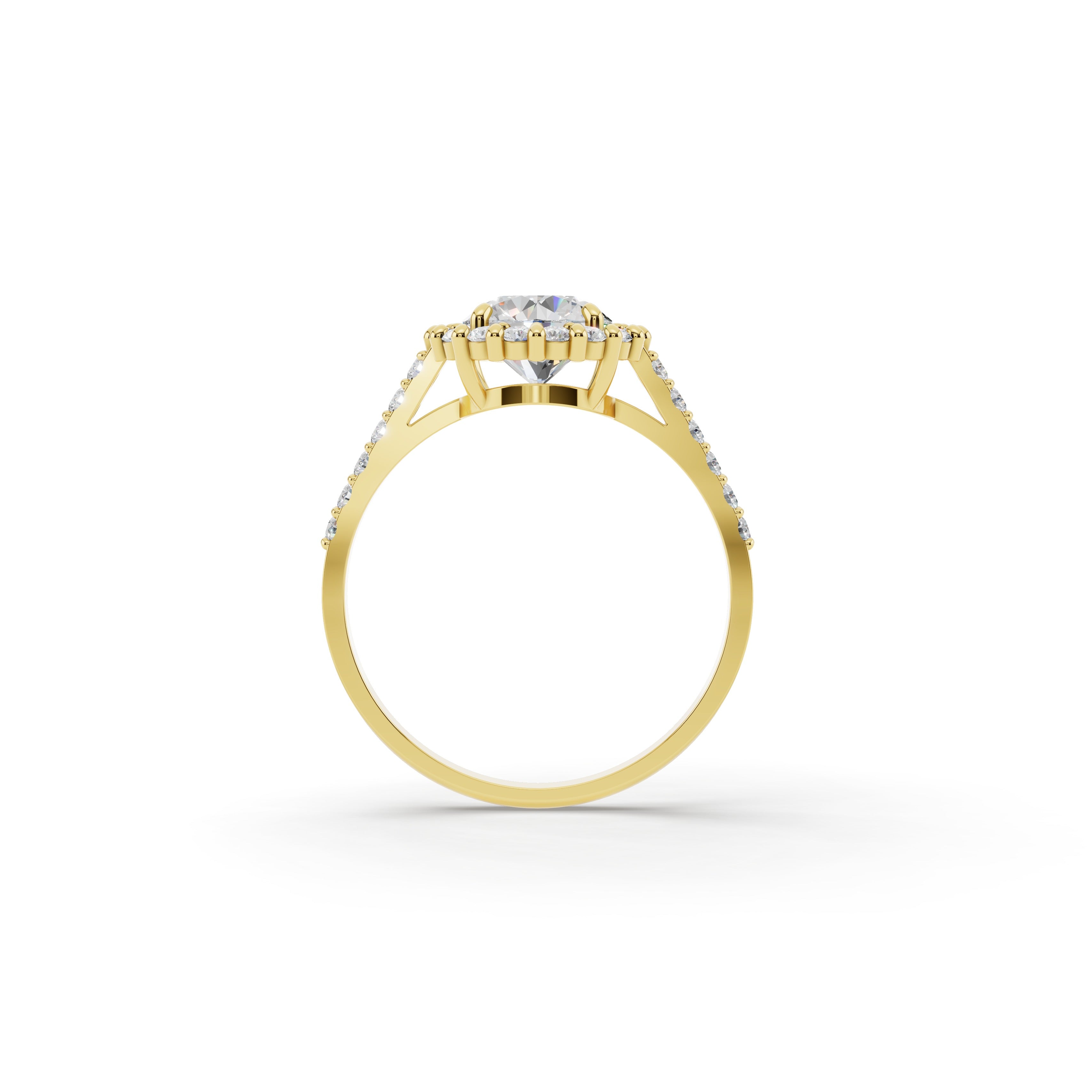 ラウンド ヘイロー ダイヤモンド リング｜0.3ct〜1.0ct ラボグロウン